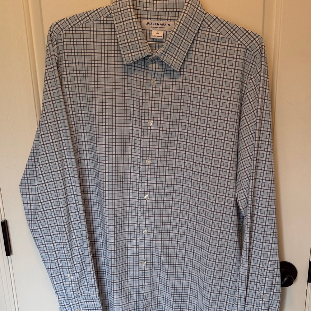 Mizzen+Main Men's Blue Plaid Shirt